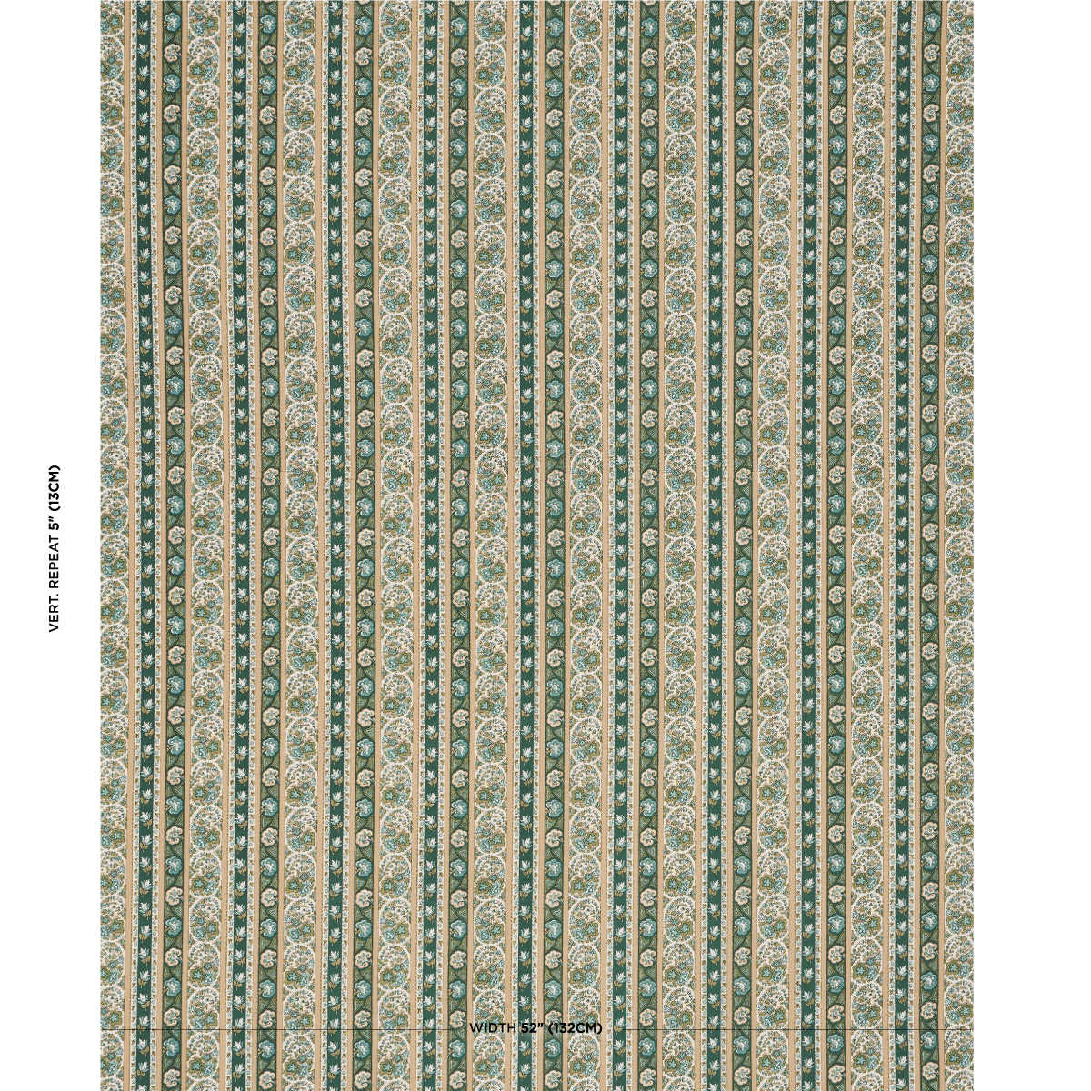 Schumacher Ines Paisley Mineral & Teal Fabric