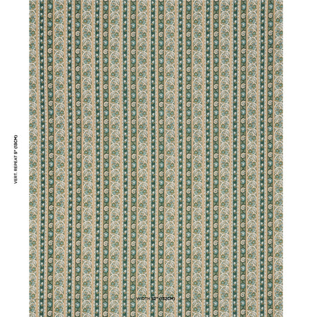 Schumacher Ines Paisley Mineral & Teal Fabric