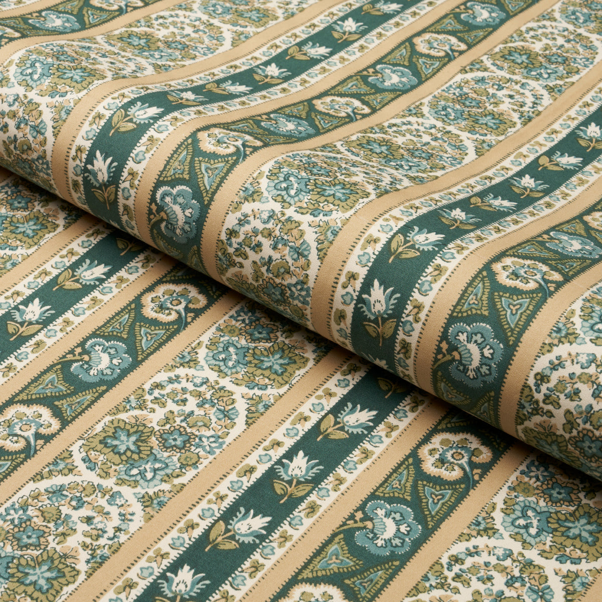 Schumacher Ines Paisley Mineral & Teal Fabric