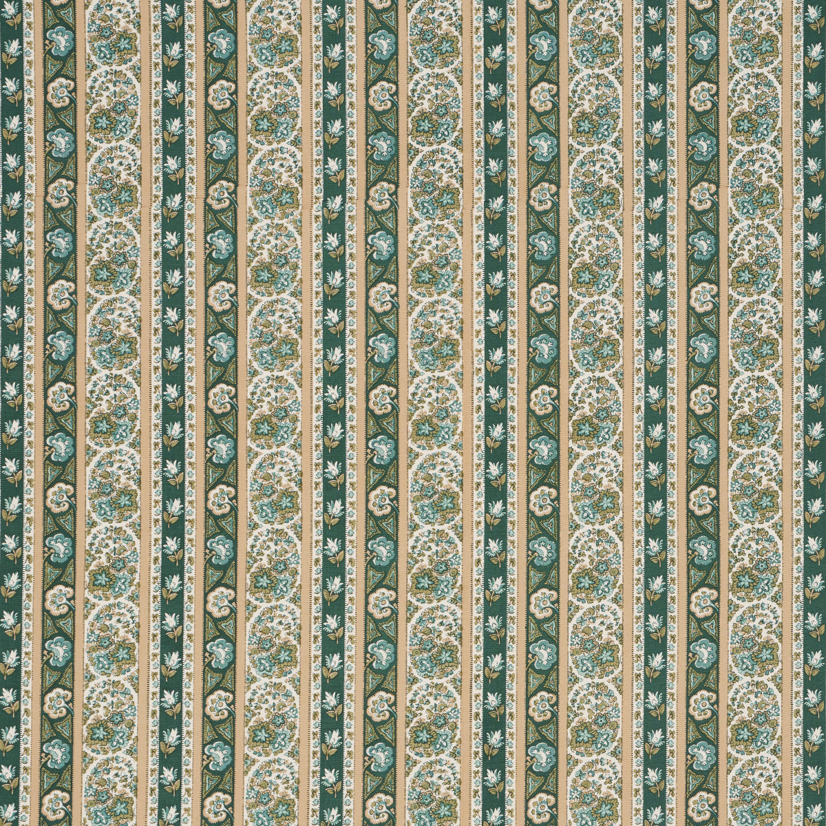 Schumacher Ines Paisley Mineral & Teal Fabric