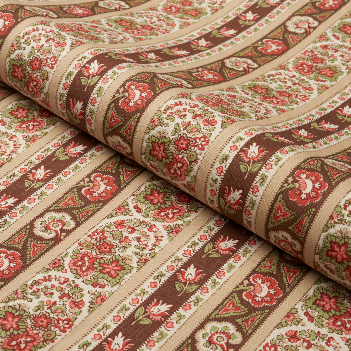 Schumacher Ines Paisley Rose & Cognac Fabric