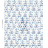 Schumacher Mughal Hand Block Print Sky Indigo Fabric - Eade's Wallpaper