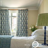 Schumacher Mughal Hand Block Print Sky Indigo Fabric - Eade's Wallpaper
