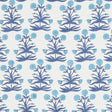 Schumacher Mughal Hand Block Print Sky Indigo Fabric - Eade's Wallpaper