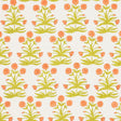 Schumacher Mughal Hand Block Print Peach Sap Green Fabric - Eade's Wallpaper