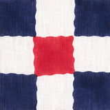 Schumacher Chequer Hand Block Print Red/Navy Fabric