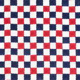 Schumacher Chequer Hand Block Print Red/Navy Fabric