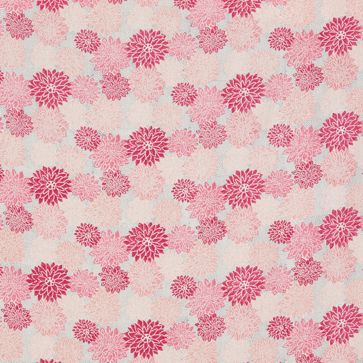 Schumacher Dahlia Hand Block Print Hot Pink Fabric