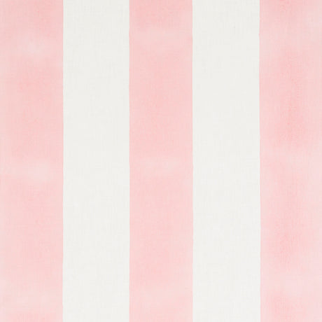 Schumacher Wide Hand Block Stripe Pink Fabric - Eade's Wallpaper