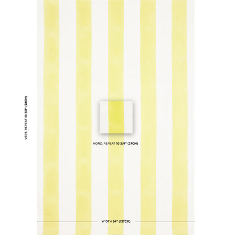 Schumacher Wide Hand Block Stripe Yellow Fabric - Eade's Wallpaper