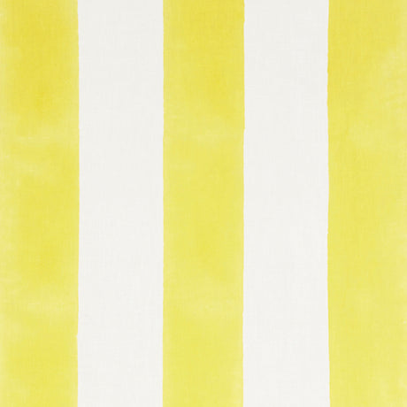 Schumacher Wide Hand Block Stripe Yellow Fabric - Eade's Wallpaper