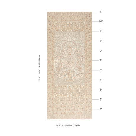 Schumacher Colmery Paisley Panel Parchment Fabric