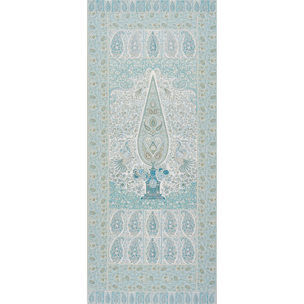 Schumacher Colmery Paisley Panel Peacock Fabric