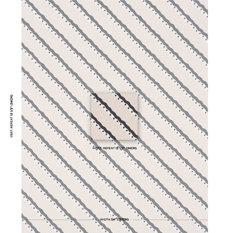 Schumacher Rousseau Stripe Black & Cream Fabric - Eade's Wallpaper