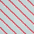 Schumacher Rousseau Stripe Rouge & Sky Fabric - Eade's Wallpaper