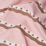 Schumacher Rousseau Stripe Cocoa & Blush Fabric - Eade's Wallpaper