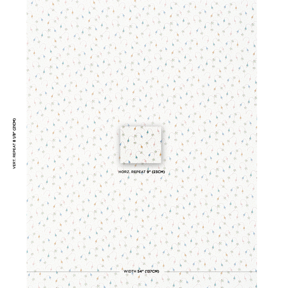 Schumacher Lolly Floral Confetti Fabric - Eade's Wallpaper