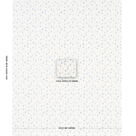 Schumacher Lolly Floral Blues Fabric - Eade's Wallpaper