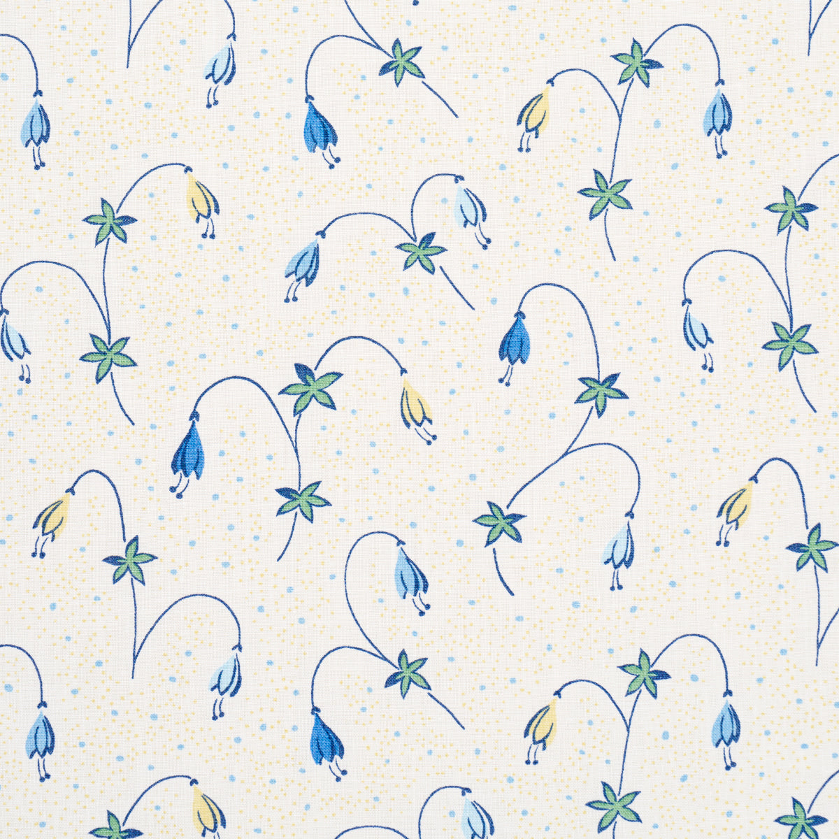 Schumacher Lolly Floral Blues Fabric - Eade's Wallpaper