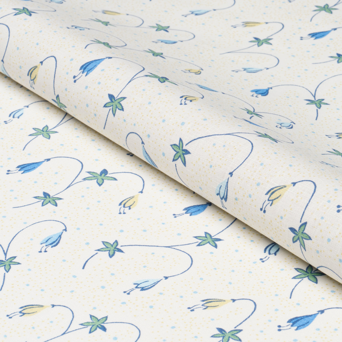 Schumacher Lolly Floral Blues Fabric - Eade's Wallpaper