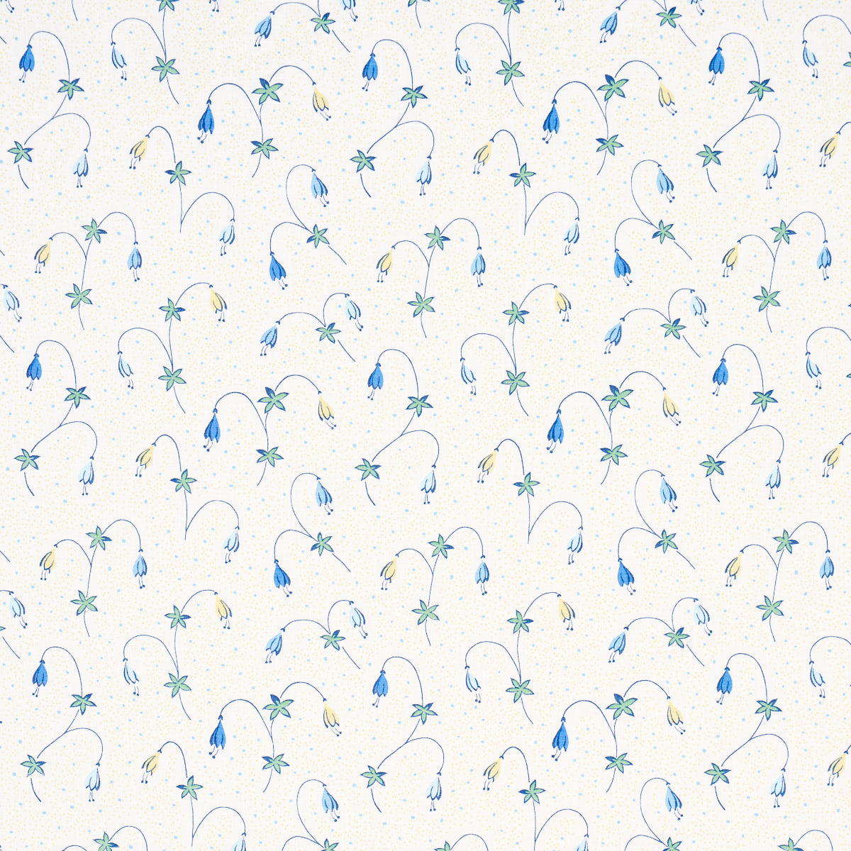 Schumacher Lolly Floral Blues Fabric - Eade's Wallpaper