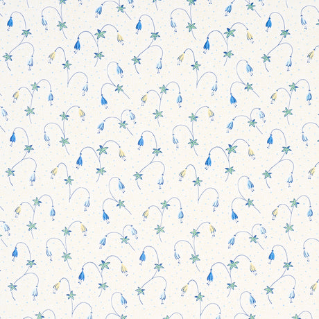 Schumacher Lolly Floral Blues Fabric - Eade's Wallpaper