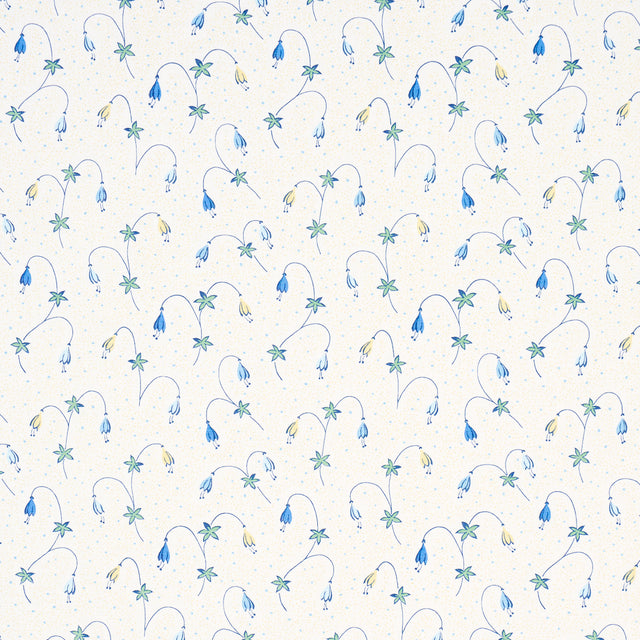 Schumacher Lolly Floral Blues Fabric - Eade's Wallpaper