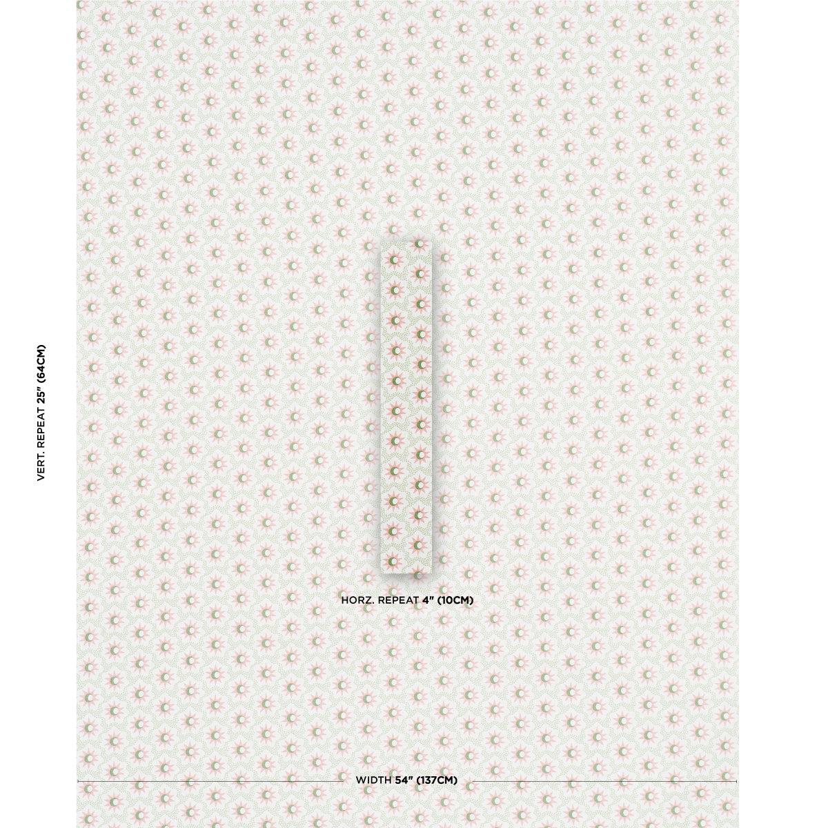 Schumacher Lucie Pink & Green Fabric - Eade's Wallpaper