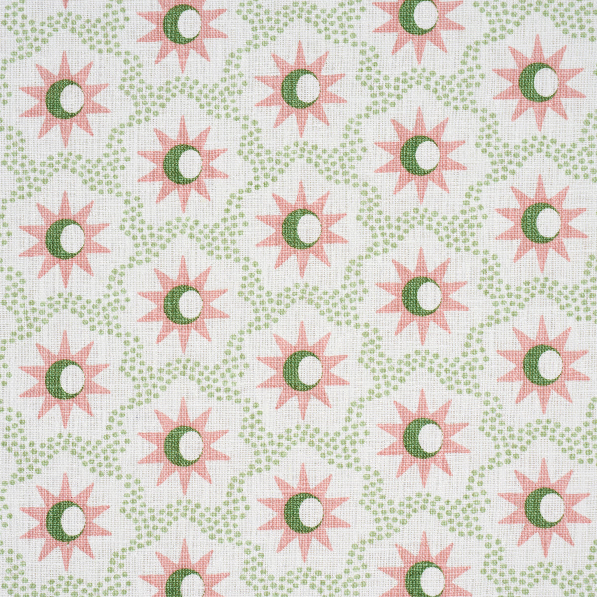 Schumacher Lucie Pink & Green Fabric - Eade's Wallpaper