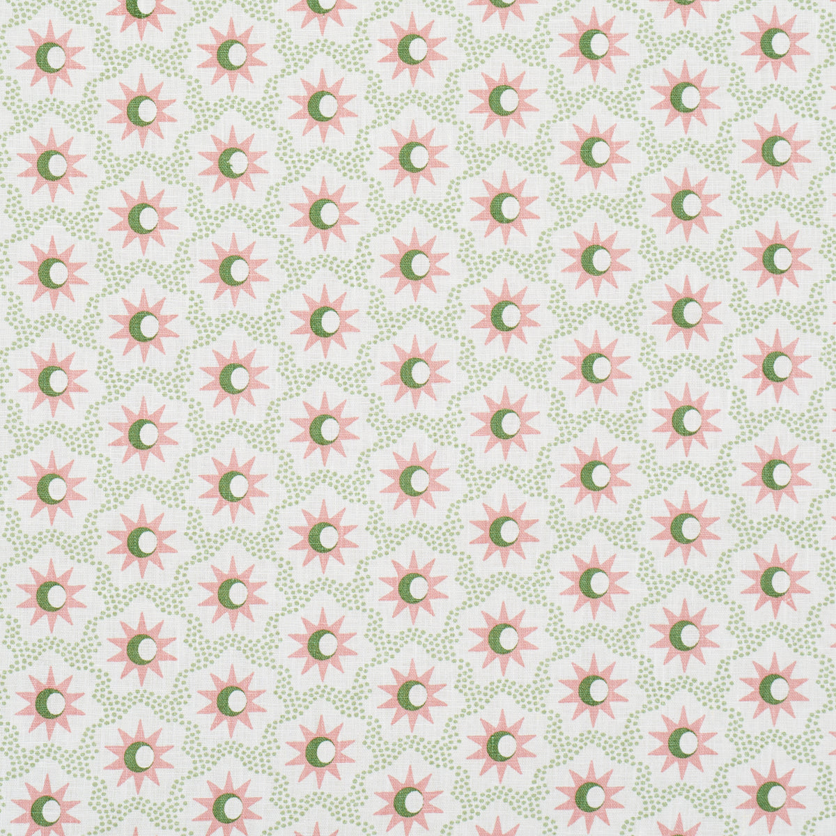 Schumacher Lucie Pink & Green Fabric - Eade's Wallpaper