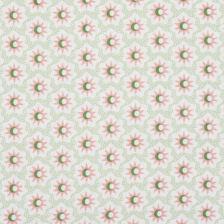Schumacher Lucie Pink & Green Fabric - Eade's Wallpaper