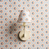 Schumacher Lucie Clay & Blue Fabric - Eade's Wallpaper