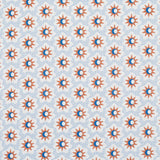 Schumacher Lucie Clay & Blue Fabric - Eade's Wallpaper