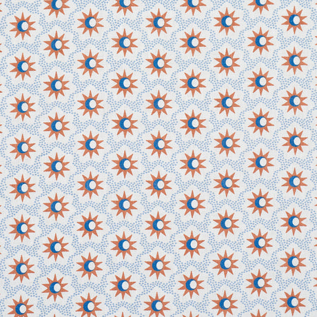 Schumacher Lucie Clay & Blue Fabric - Eade's Wallpaper