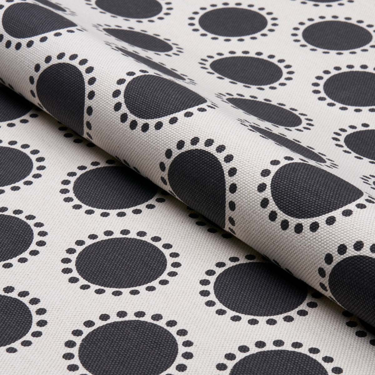 Schumacher Oompa Black Fabric - Eade's Wallpaper