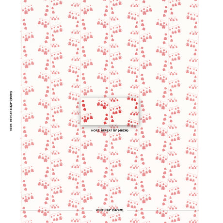 Schumacher Bleeding Hearts Red Fabric