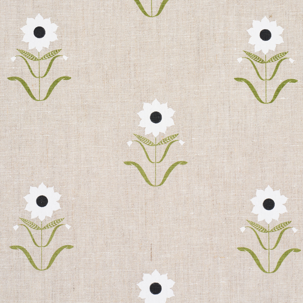 Schumacher Forget Me Nots White On Linen Fabric