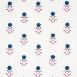 Schumacher Forget Me Nots Blue & Plum Fabric