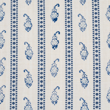 Schumacher 182020 EDDIE WOVEN HAND BLOCK PRINT in BLUE Fabri