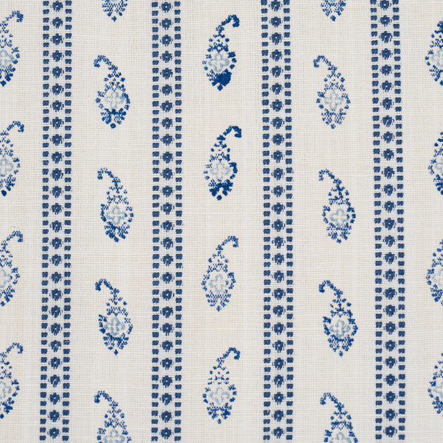 Schumacher 182020 EDDIE WOVEN HAND BLOCK PRINT in BLUE Fabri