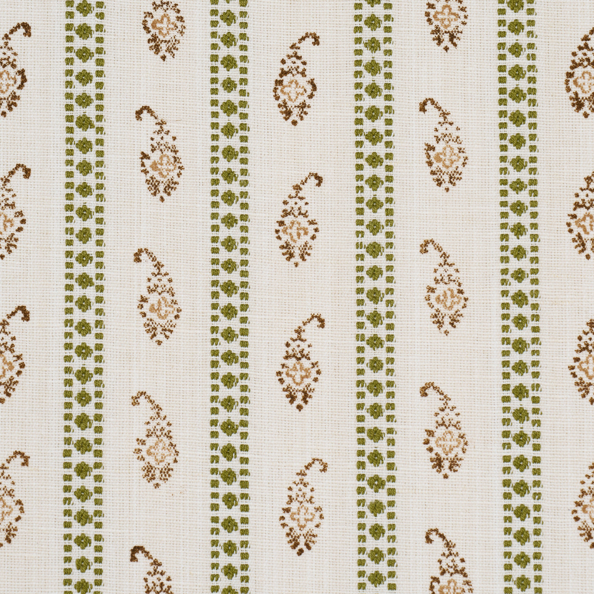 Schumacher 182021 EDDIE WOVEN HAND BLOCK PRINT in GREEN Fabr