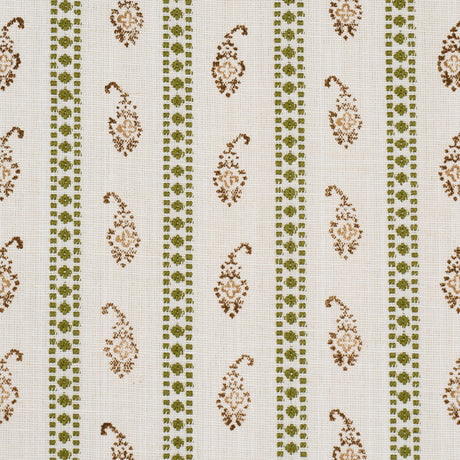 Schumacher 182021 EDDIE WOVEN HAND BLOCK PRINT in GREEN Fabr