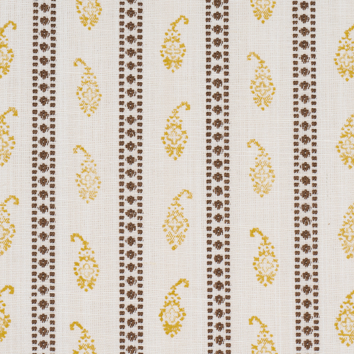 Schumacher 182022 EDDIE WOVEN HAND BLOCK PRINT in YELLOW Fab