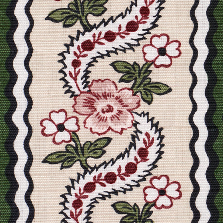 Schumacher 182072 SERENA GARLAND in ROSE Fabric - RITA KONIG