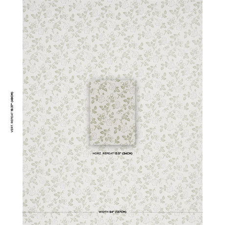 Schumacher Lavinia Green Fabric - Eade's Wallpaper