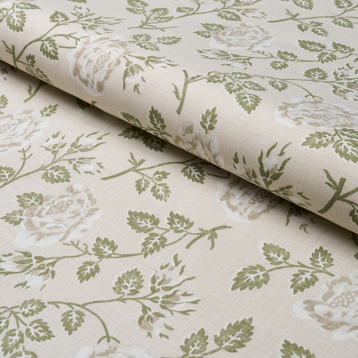 Schumacher Lavinia Green Fabric - Eade's Wallpaper