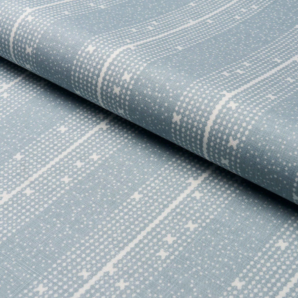 Schumacher Stella Stripe Blue Fabric - Eade's Wallpaper