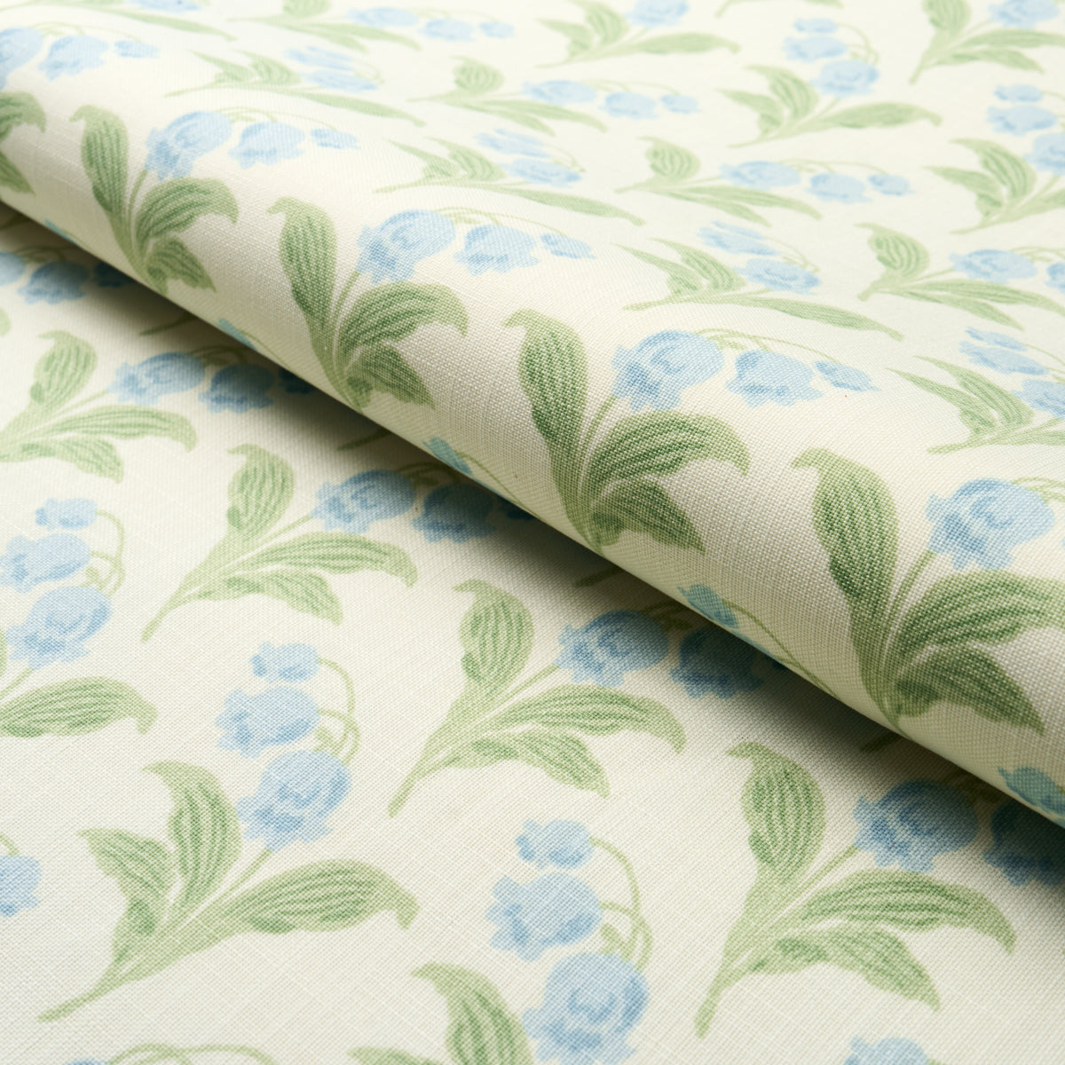 Schumacher Lily Of The Valley Indoor/Outdoor Bluebell Fabric - Eade's Wallpaper
