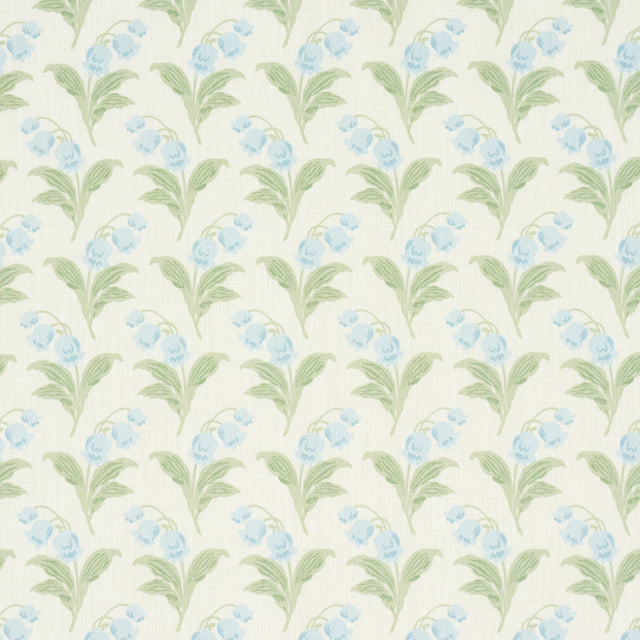 Schumacher Lily Of The Valley Indoor/Outdoor Bluebell Fabric - Eade's Wallpaper