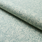 Schumacher Willow Leaf Aqua Fabric - Eade's Wallpaper